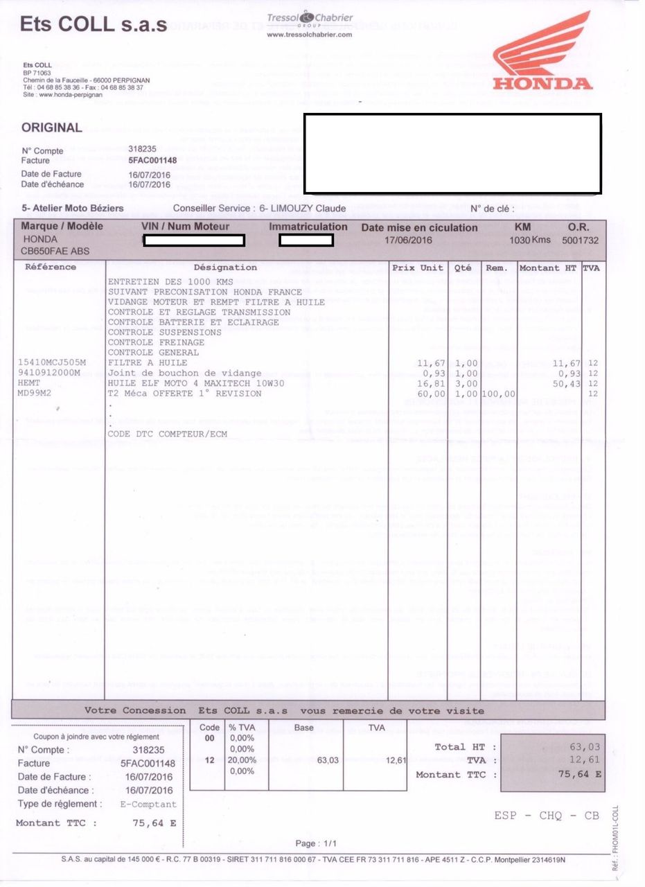 Photo HONDA CB 650 F