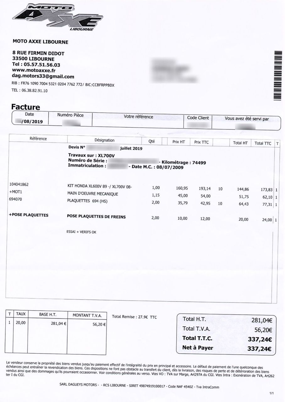 Photo HONDA XL 700 V