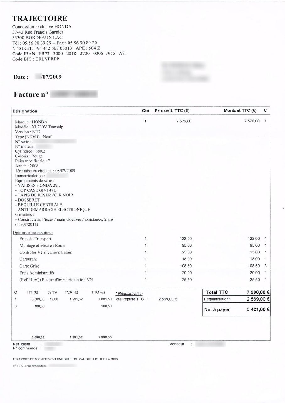 Photo HONDA XL 700 V