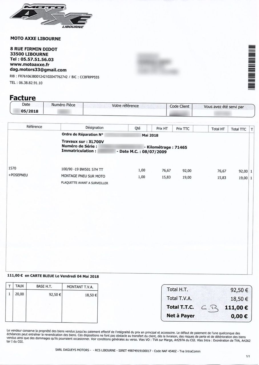 Photo HONDA XL 700 V