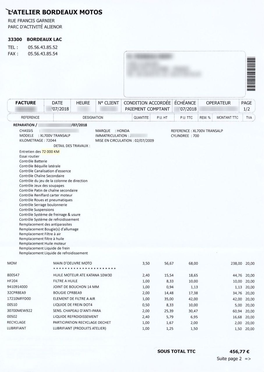 Photo HONDA XL 700 V