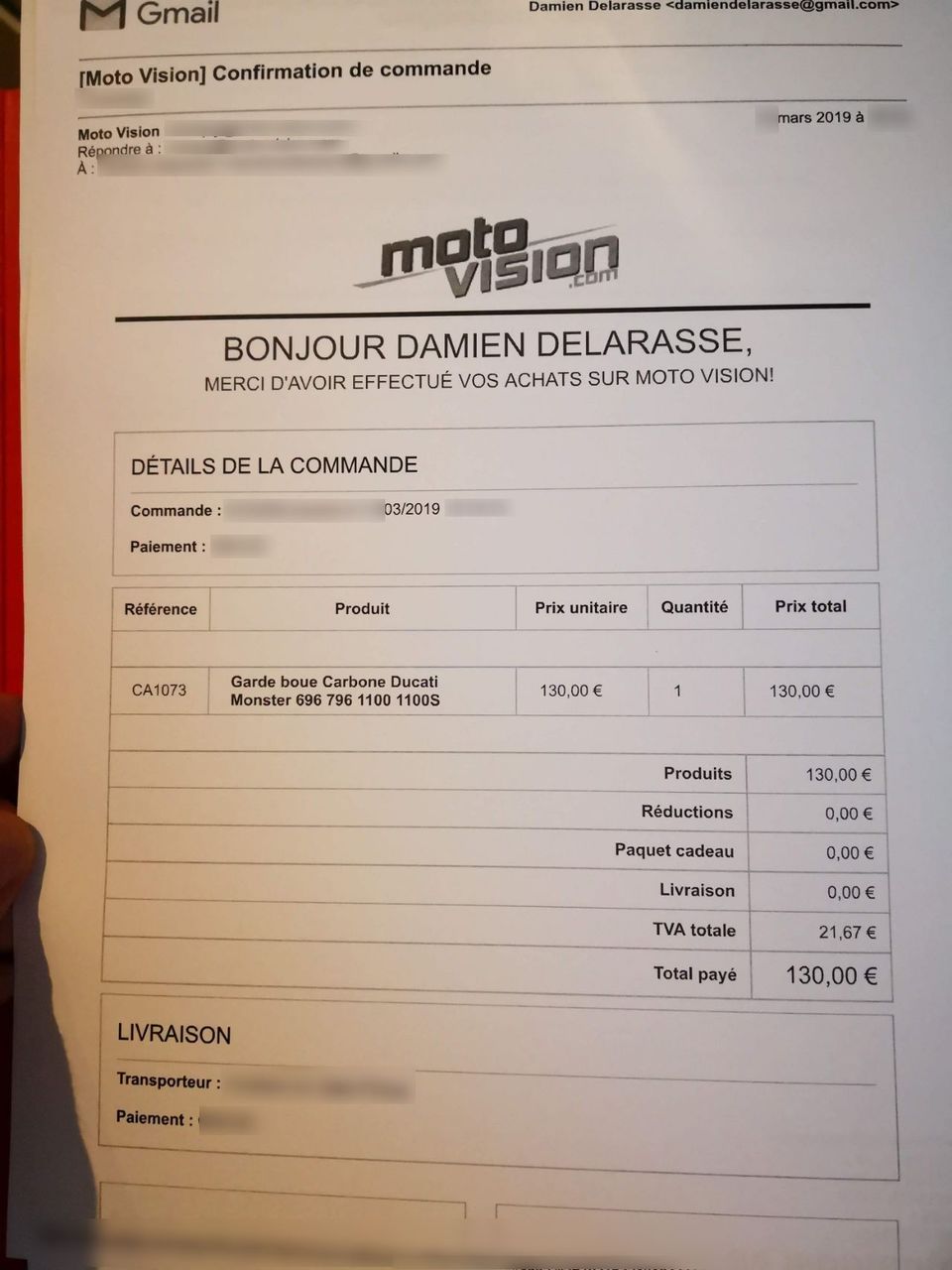 Photo DUCATI MONSTER 696