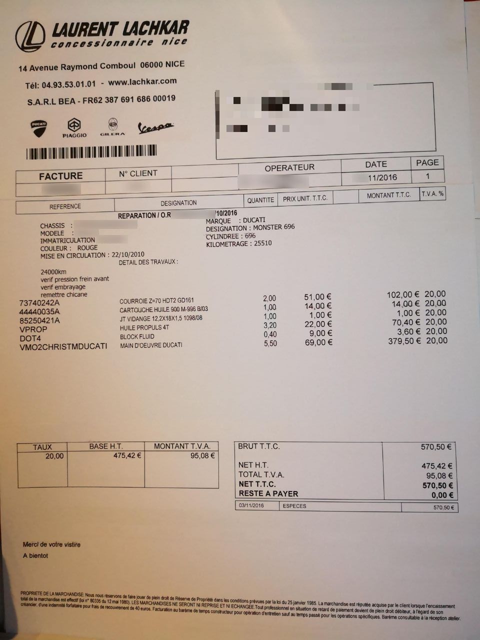 Photo DUCATI MONSTER 696