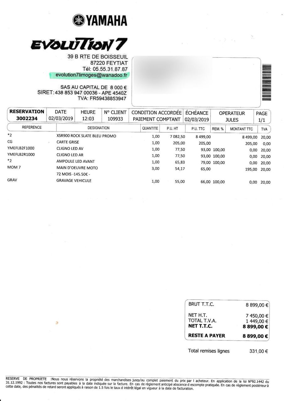 Photo YAMAHA MTM 850