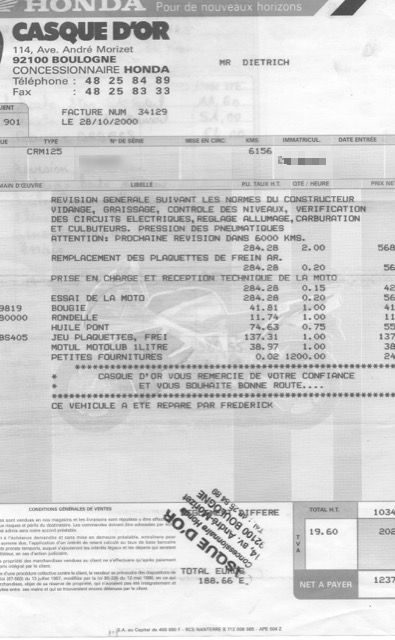 Photo HONDA CRM 125 2T