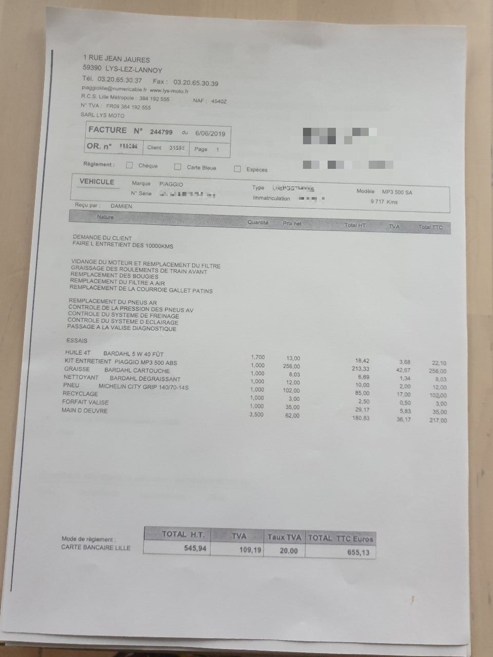 Photo PIAGGIO MP3 500 LT