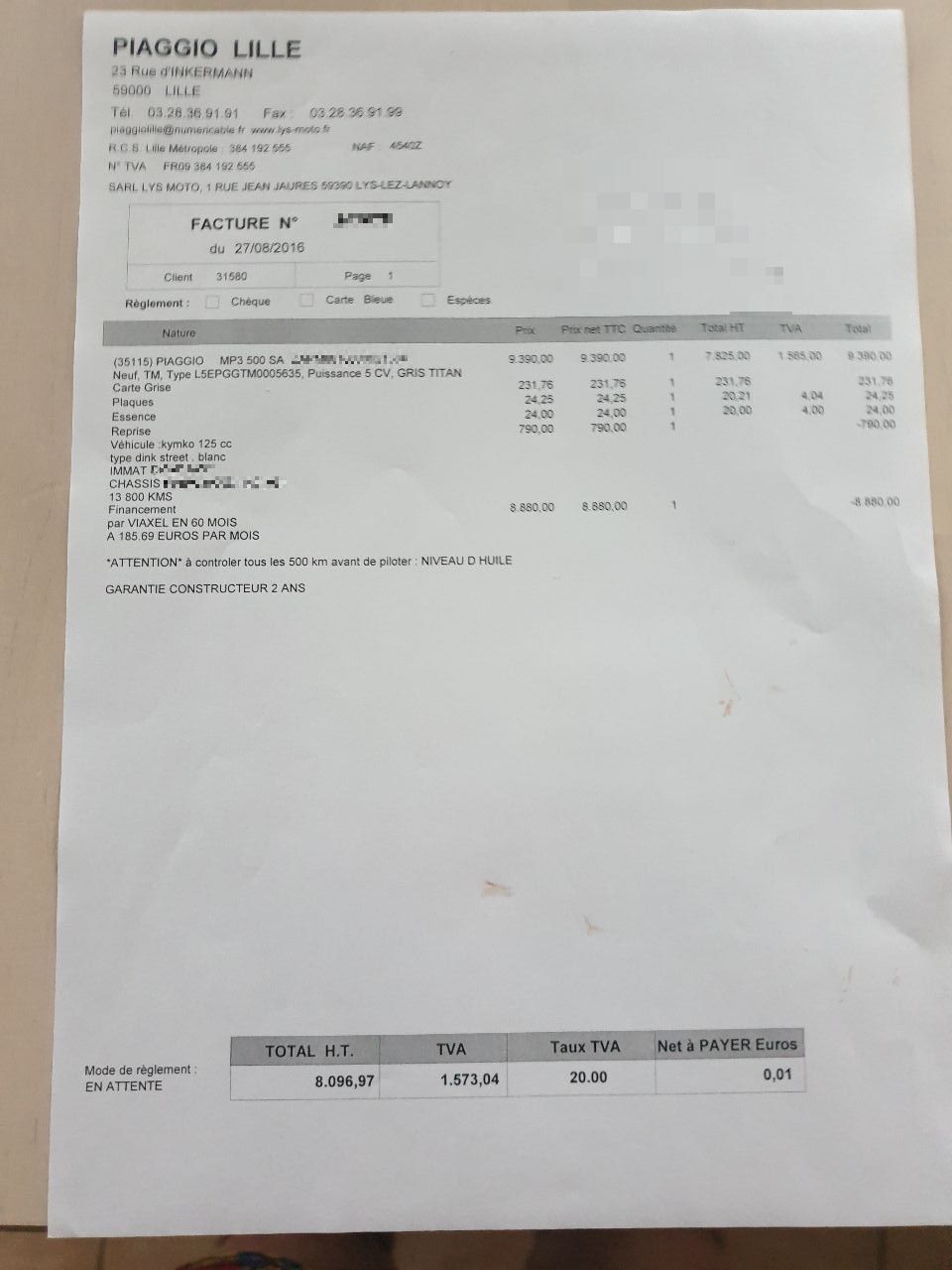 Photo PIAGGIO MP3 500 LT