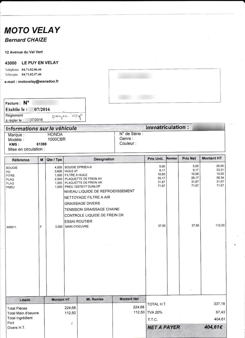 Photo HONDA CBR 1000 F