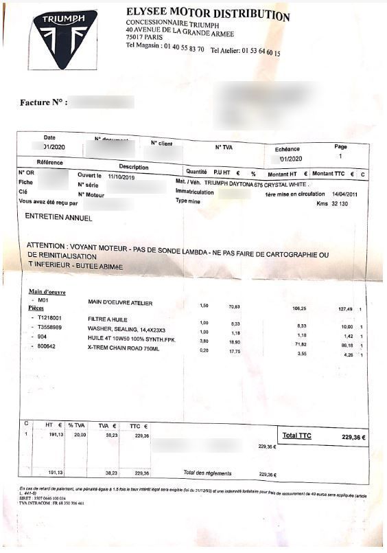 Photo TRIUMPH DAYTONA 675 R