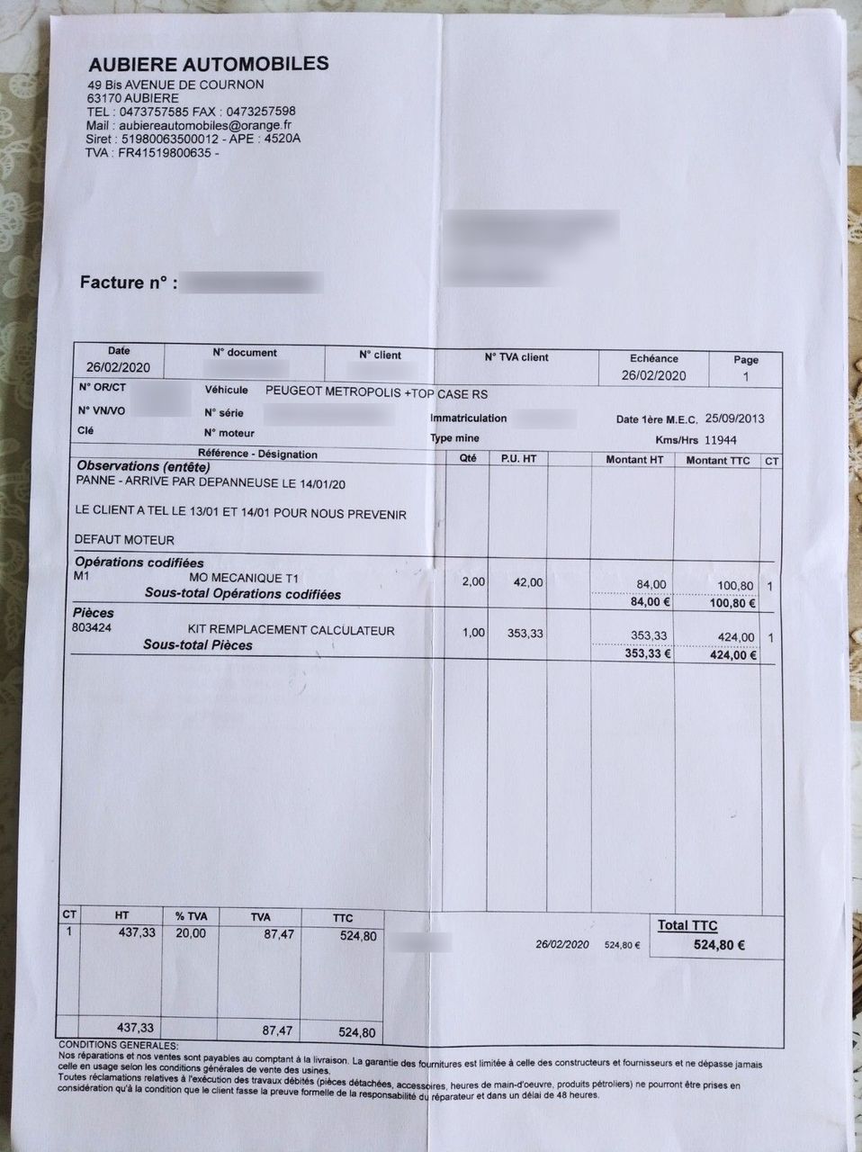 Photo PEUGEOT METROPOLIS 400