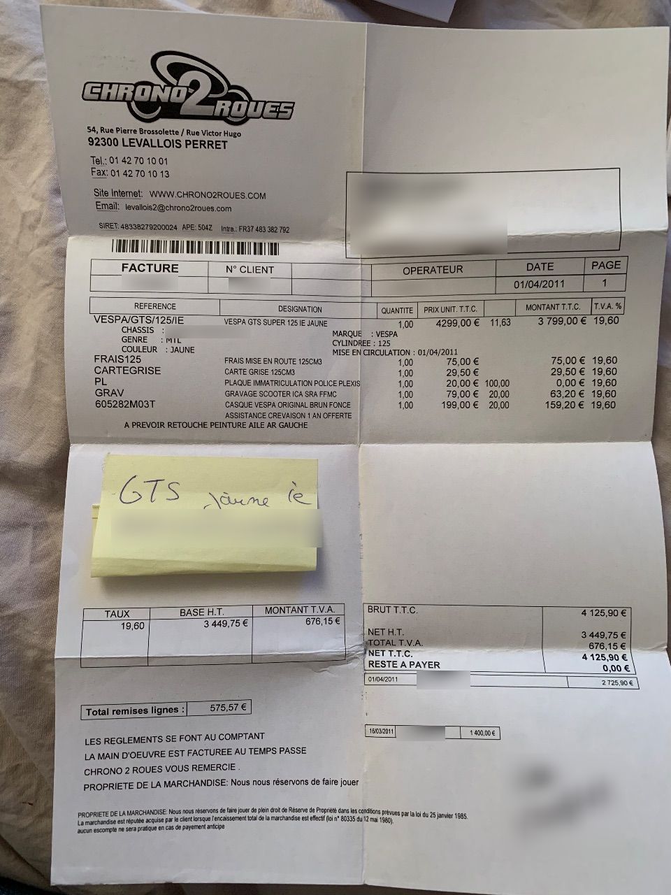 Photo PIAGGIO VESPA 125