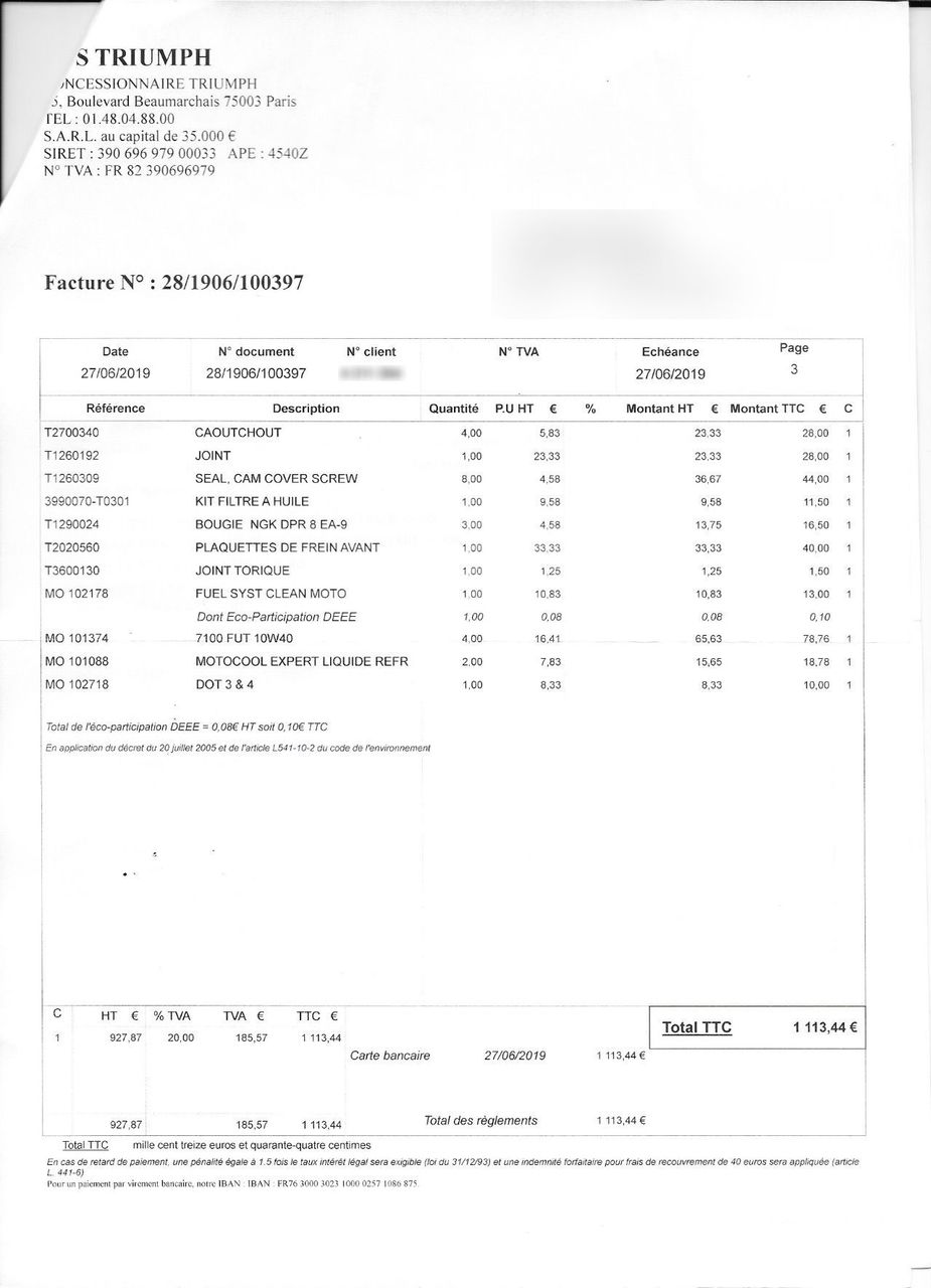 Photo TRIUMPH SPEED TRIPLE