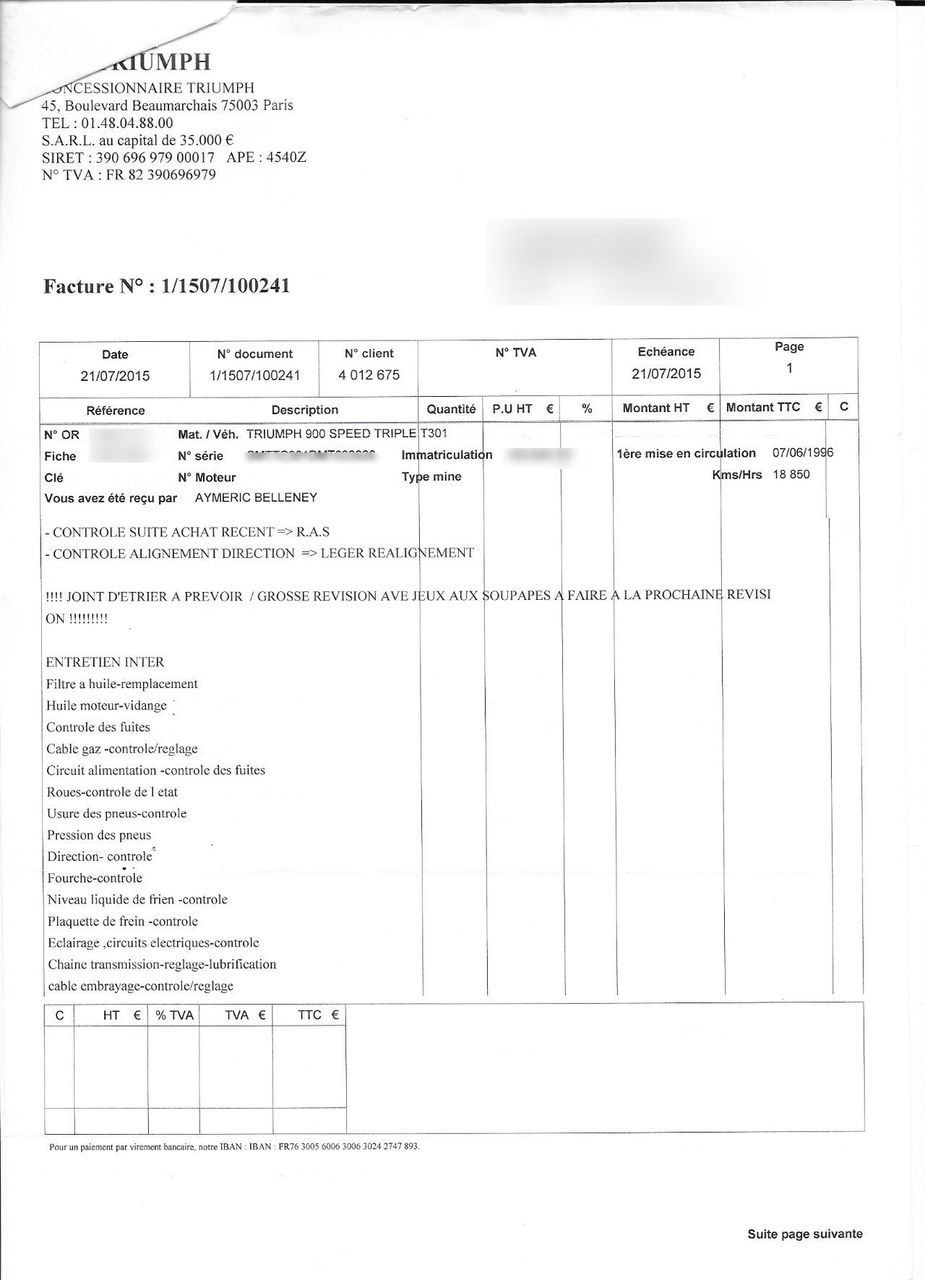 Photo TRIUMPH SPEED TRIPLE