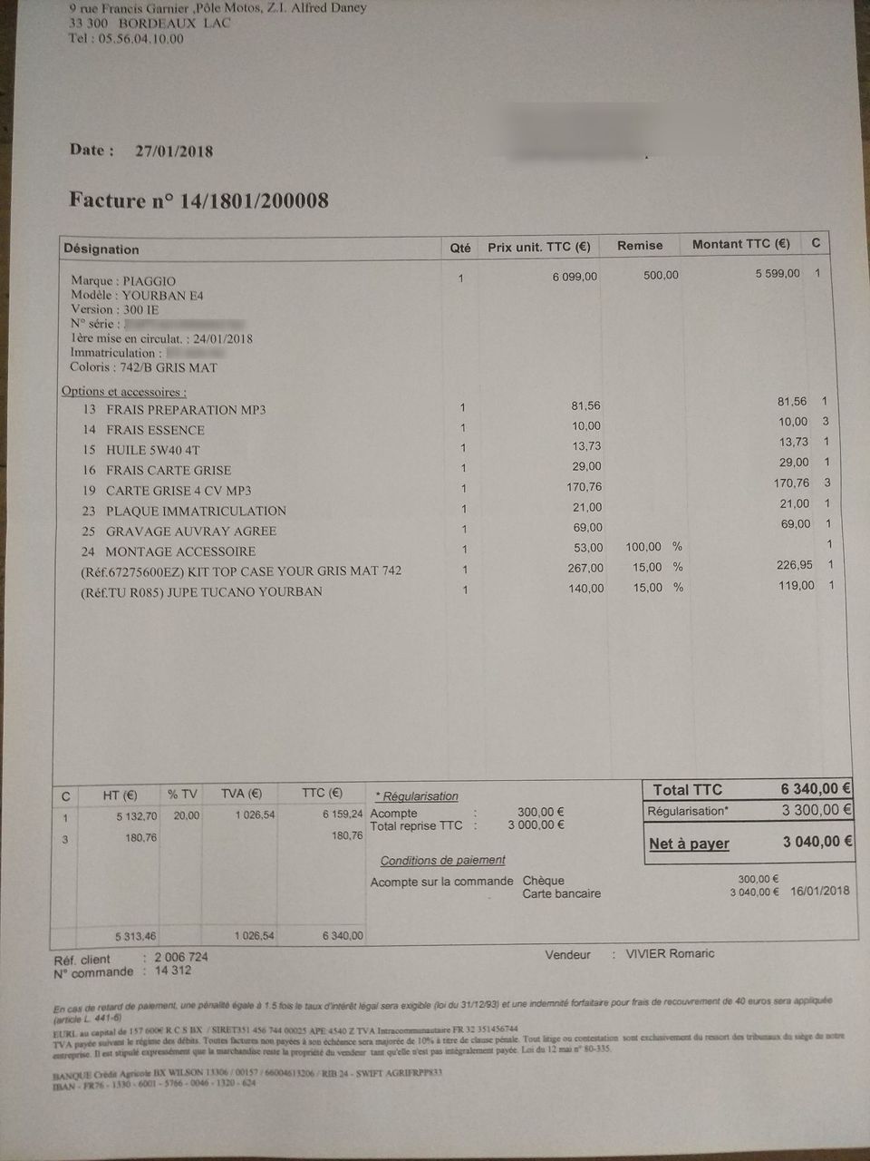 Photo PIAGGIO MP3 300 LT