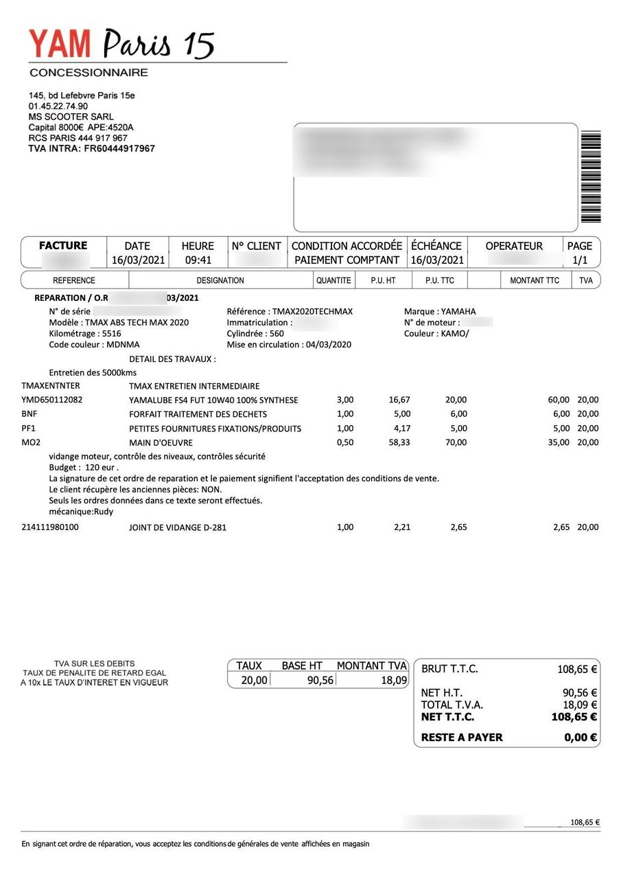 Photo YAMAHA XP 560 D