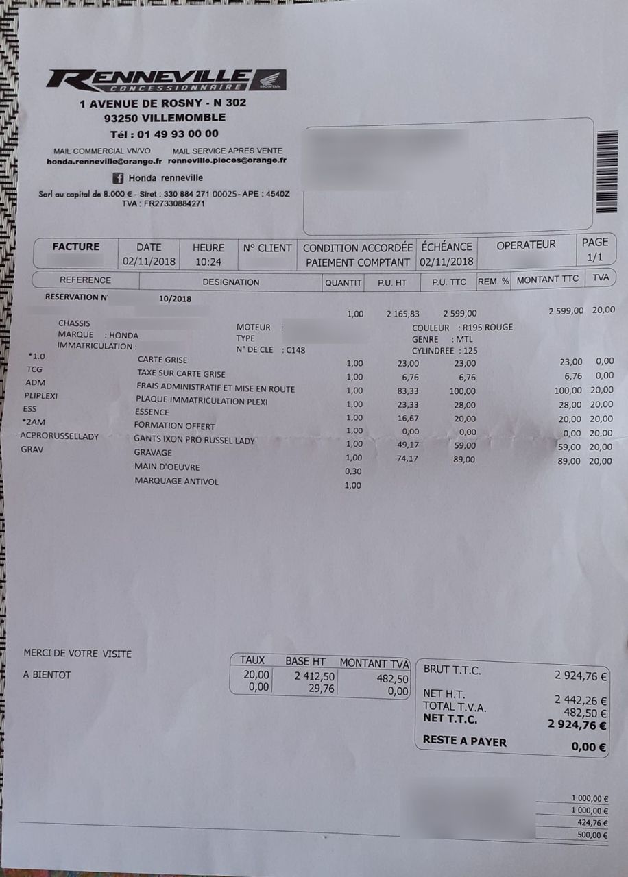 Photo HONDA CB 125 F