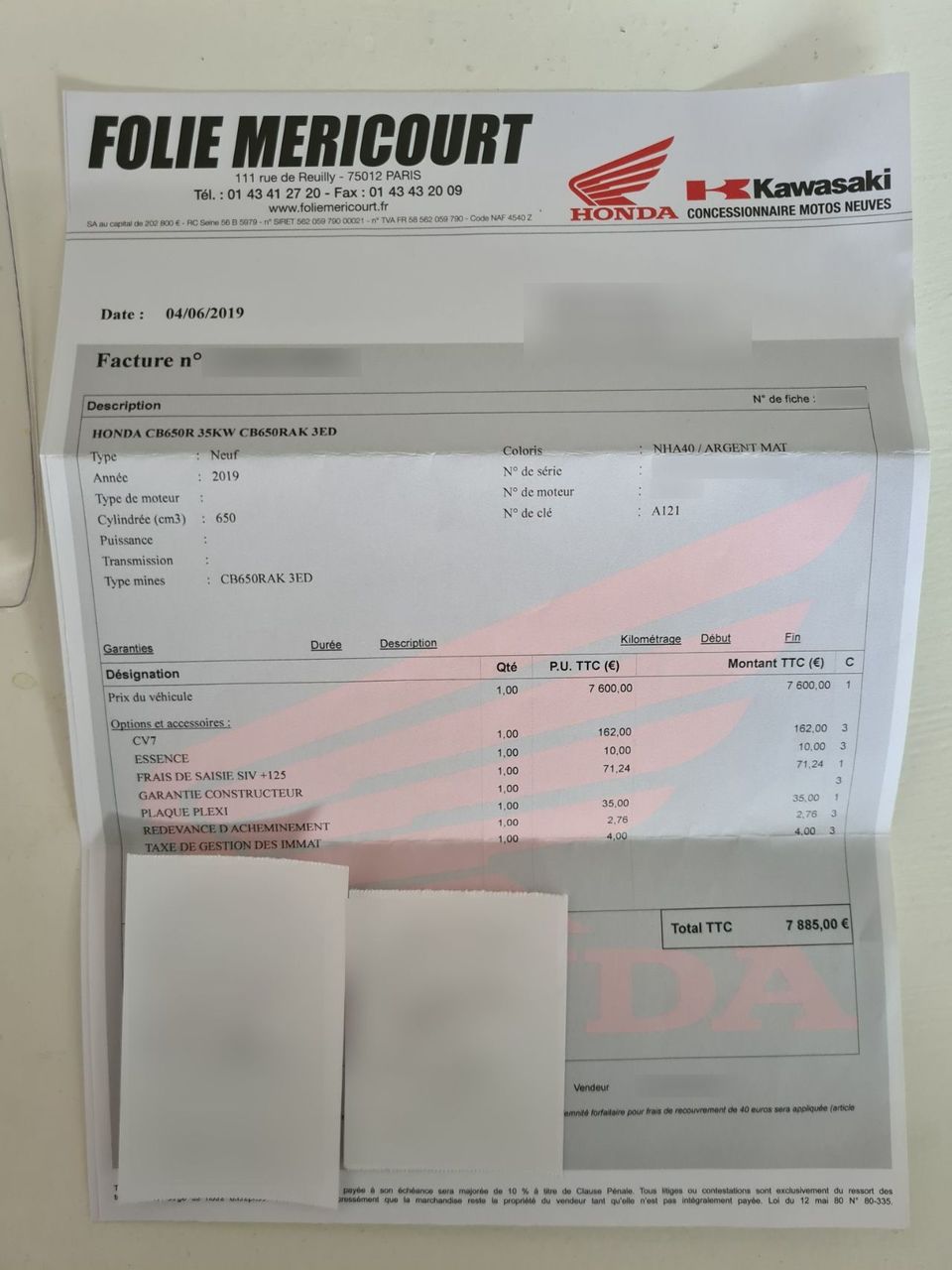 Photo HONDA CB 650 RA