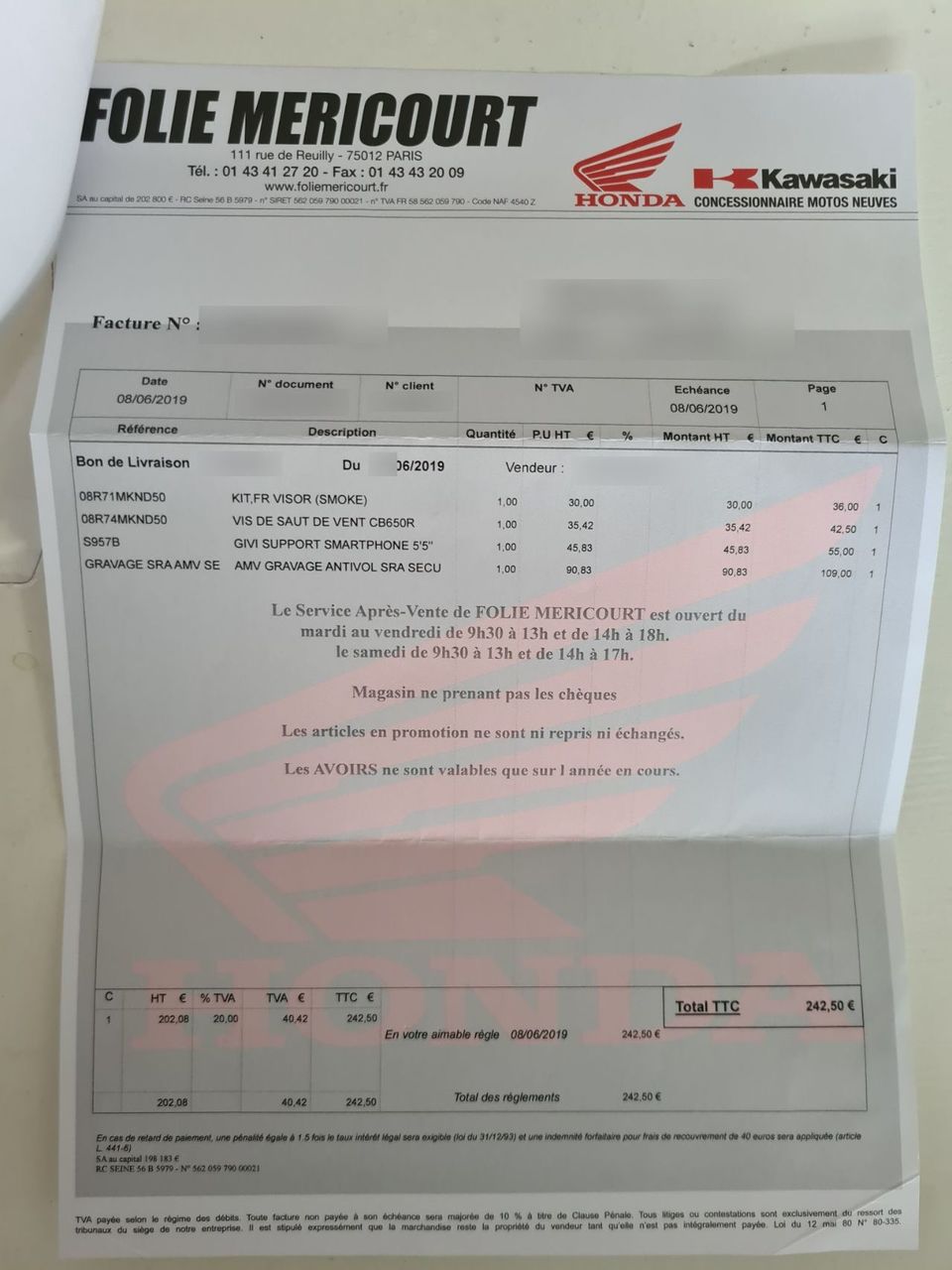 Photo HONDA CB 650 RA