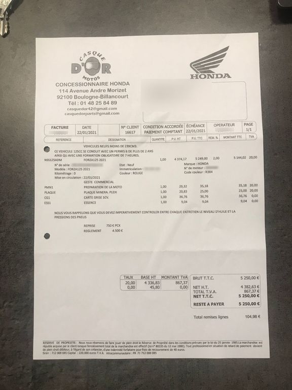 Photo HONDA NSS 125 AD