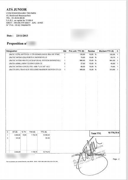 Photo TRIUMPH BONNEVILLE