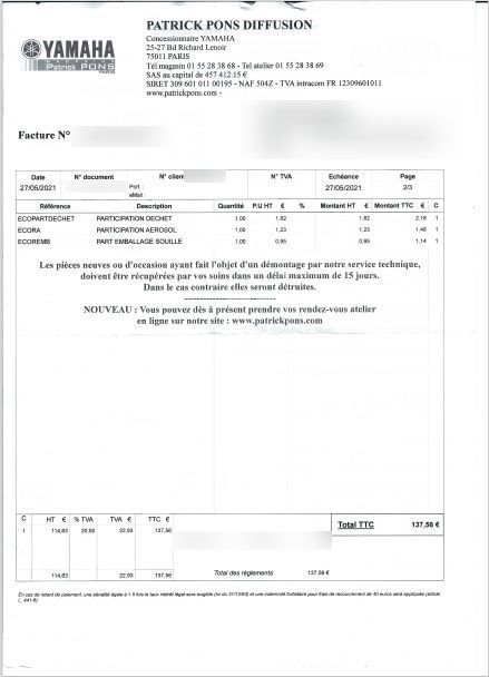 Photo YAMAHA GPD 125 A