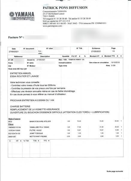 Photo YAMAHA GPD 125 A