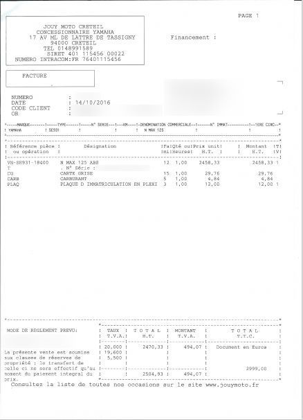 Photo YAMAHA GPD 125 A