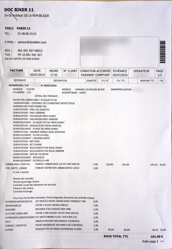 Photo SUZUKI VANVAN 125