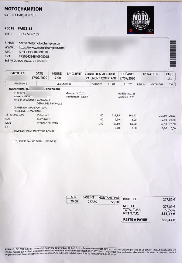 Photo SUZUKI VANVAN 125