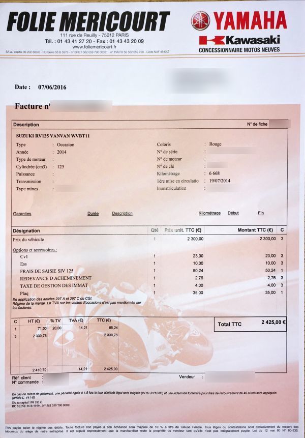 Photo SUZUKI VANVAN 125