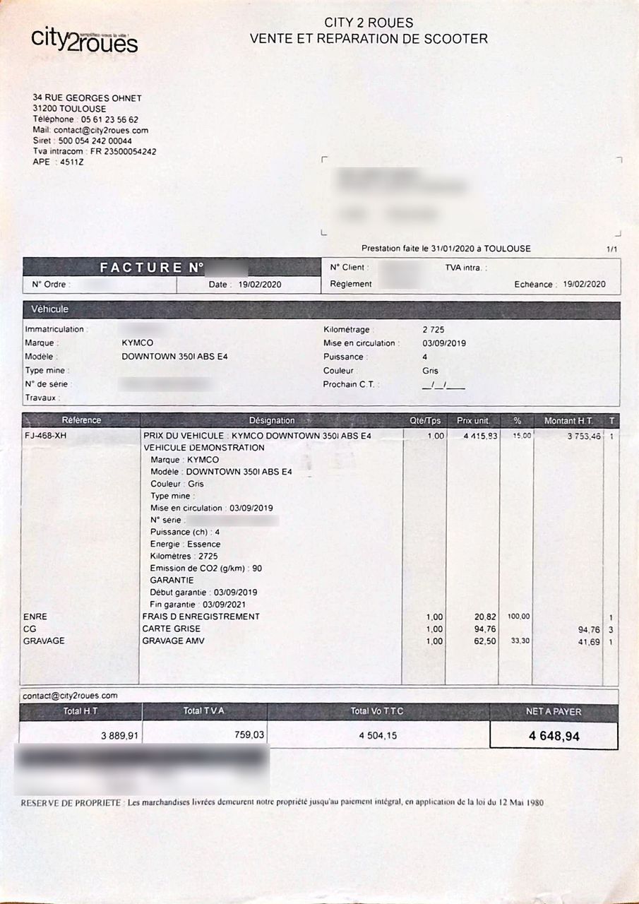 Photo KYMCO DOWNTOWN