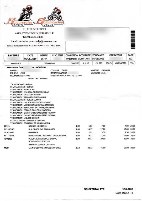 Photo YAMAHA TDR 125