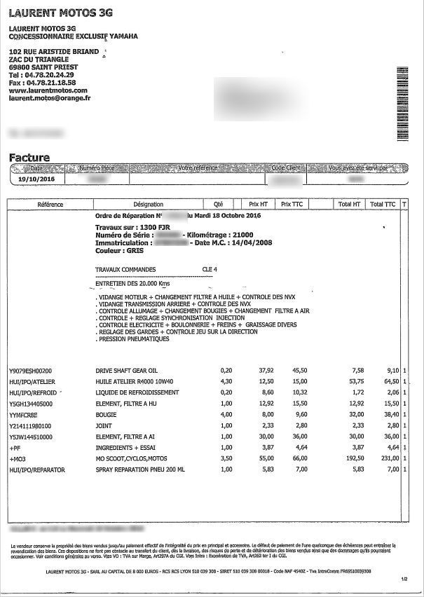 Photo YAMAHA FJR 1300 A