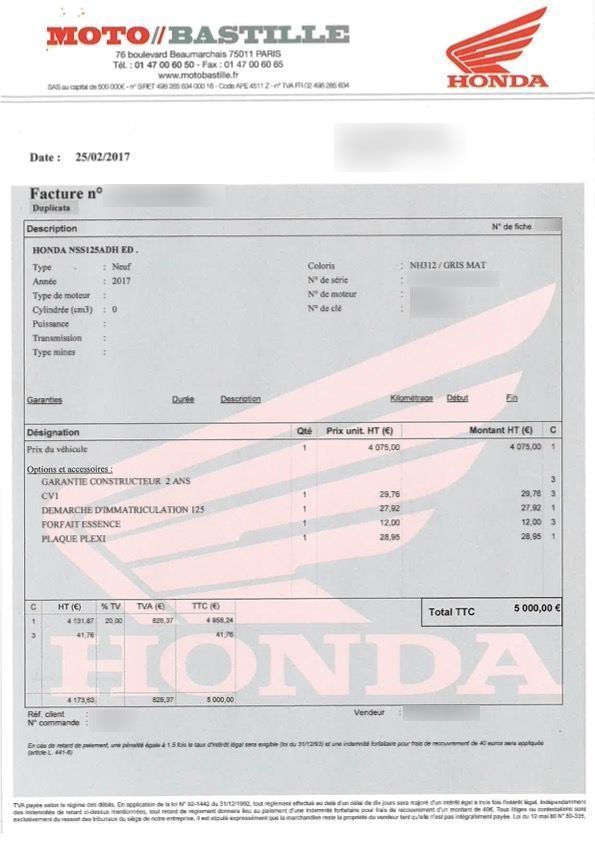 Photo HONDA NSS 125 AD