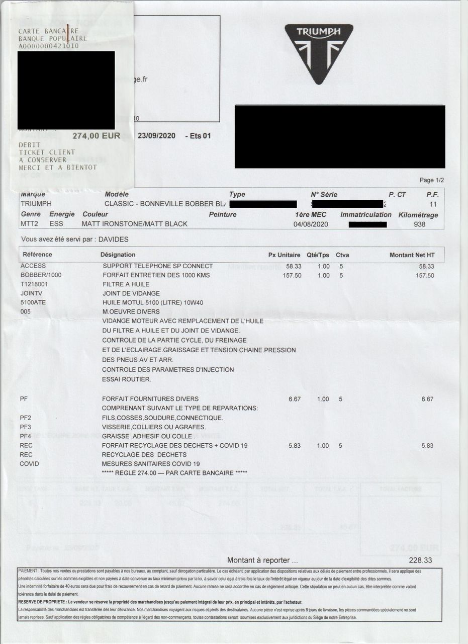 Photo TRIUMPH BONNEVILLE