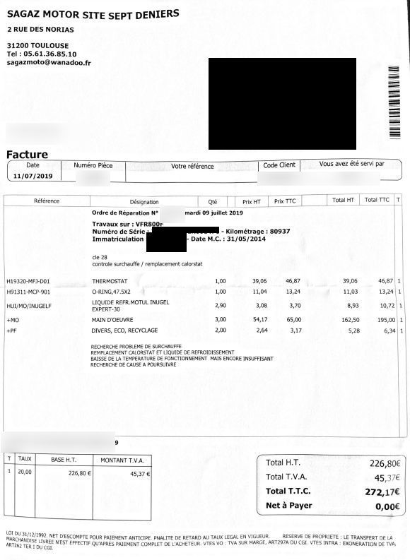 Photo HONDA VFR 800 F