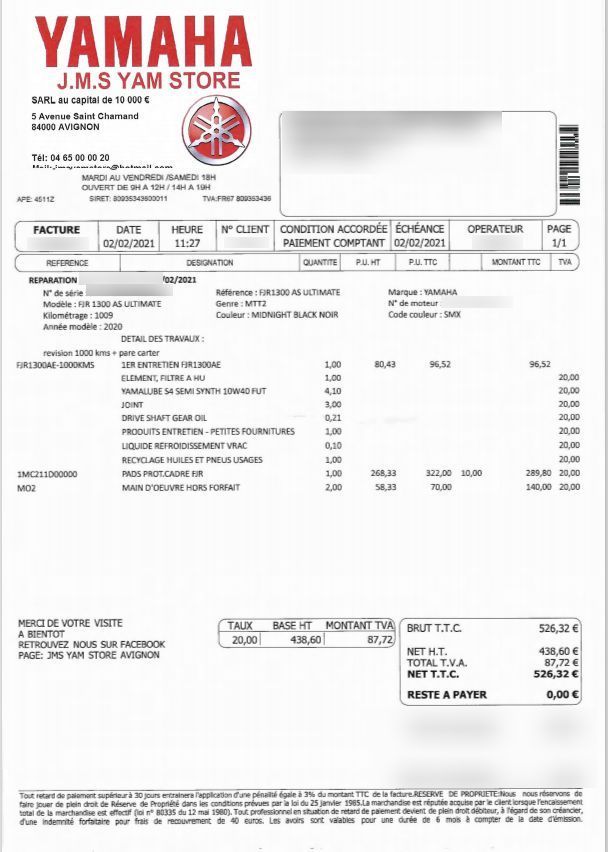 Photo YAMAHA FJR 1300