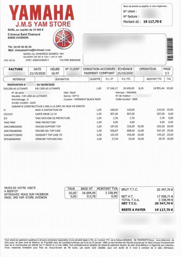 Photo YAMAHA FJR 1300