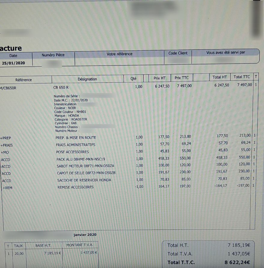 Photo HONDA CB 650 RA