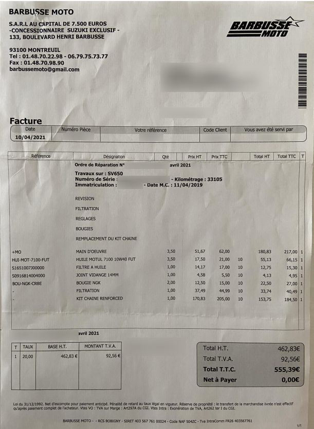 Photo SUZUKI SV 650 U