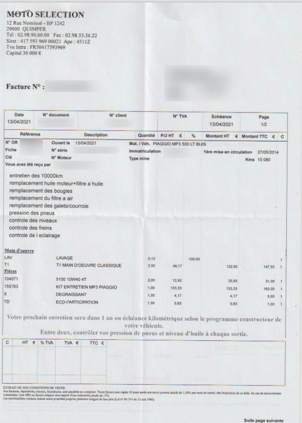 Photo PIAGGIO MP3 500 LT