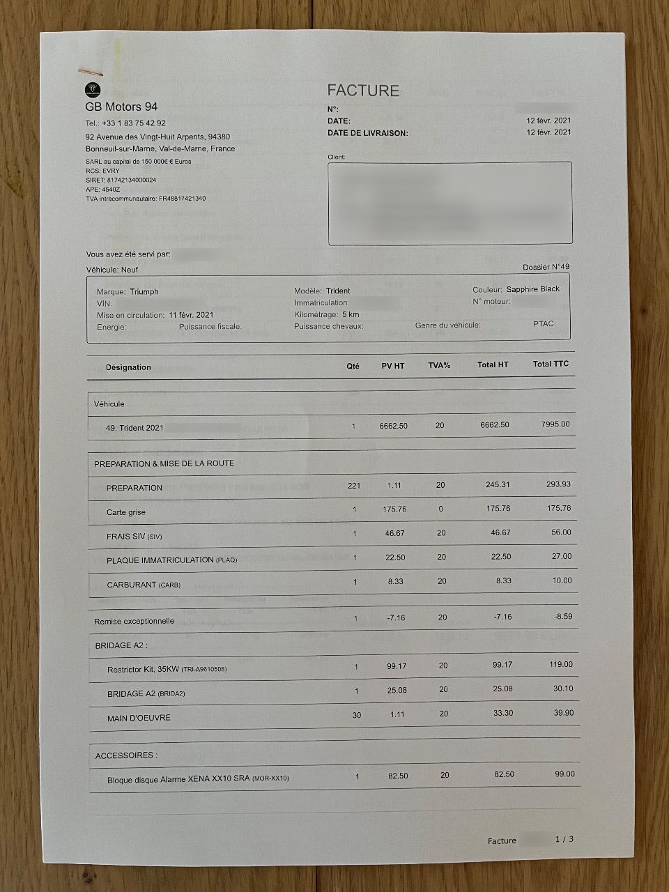 Photo TRIUMPH TRIDENT