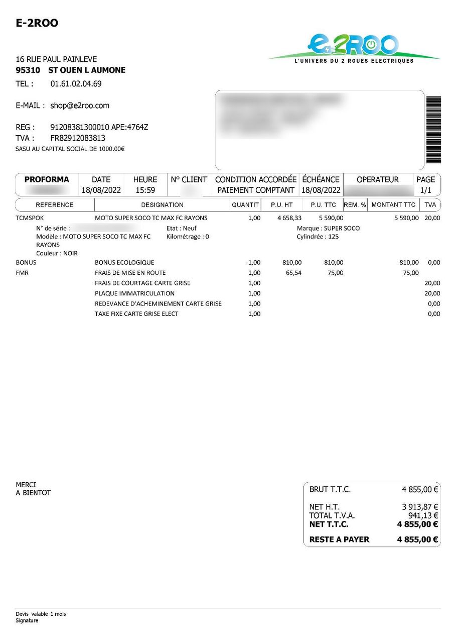 Photo SUPER SOCO TC MAX 125