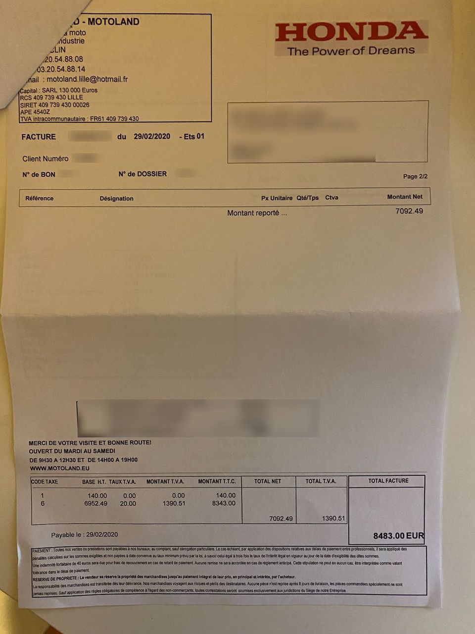 Photo HONDA CB 650 RA