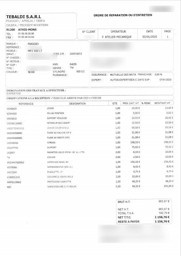 Photo PIAGGIO MP3 500 LT