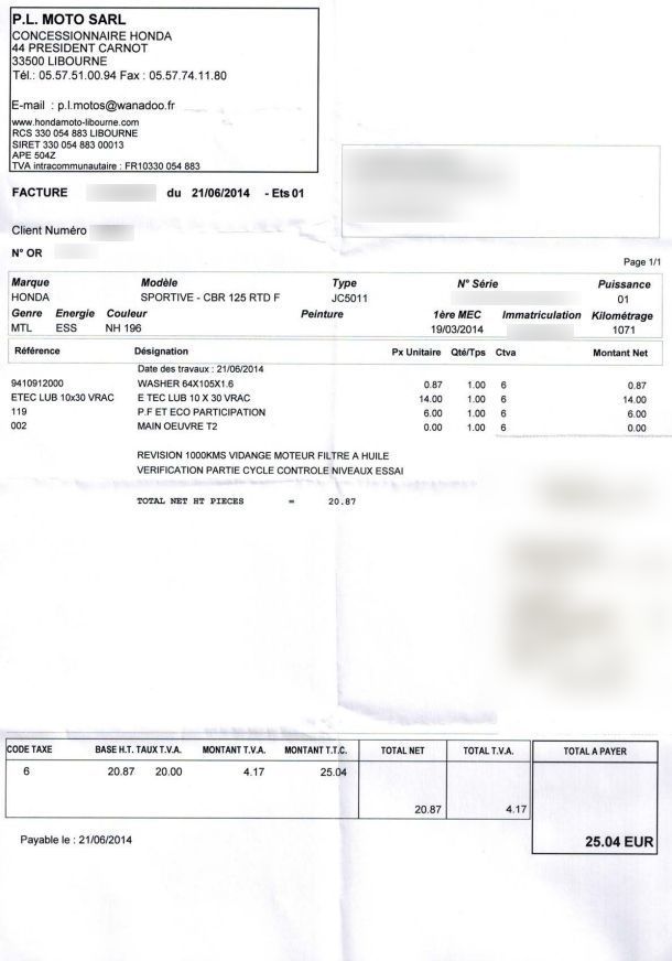 Photo HONDA CBR 125 R