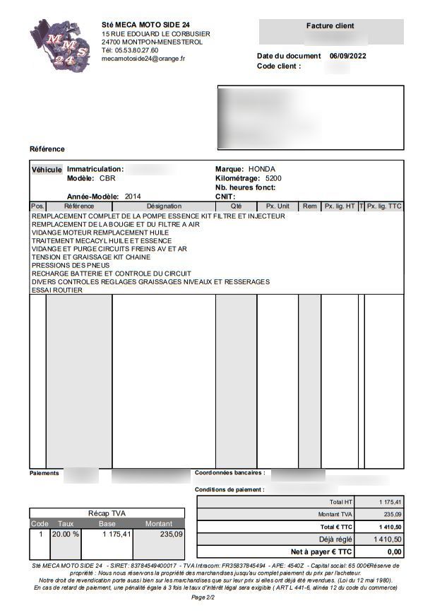 Photo HONDA CBR 125 R