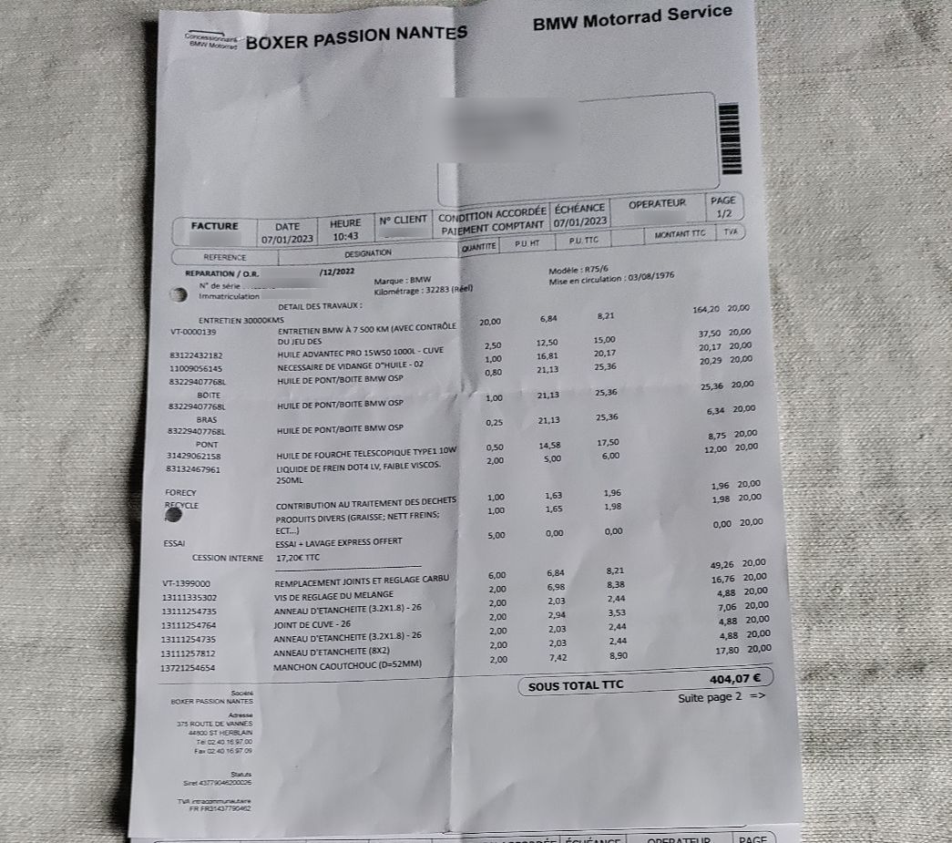 Photo BMW R75 SERIE 6 750