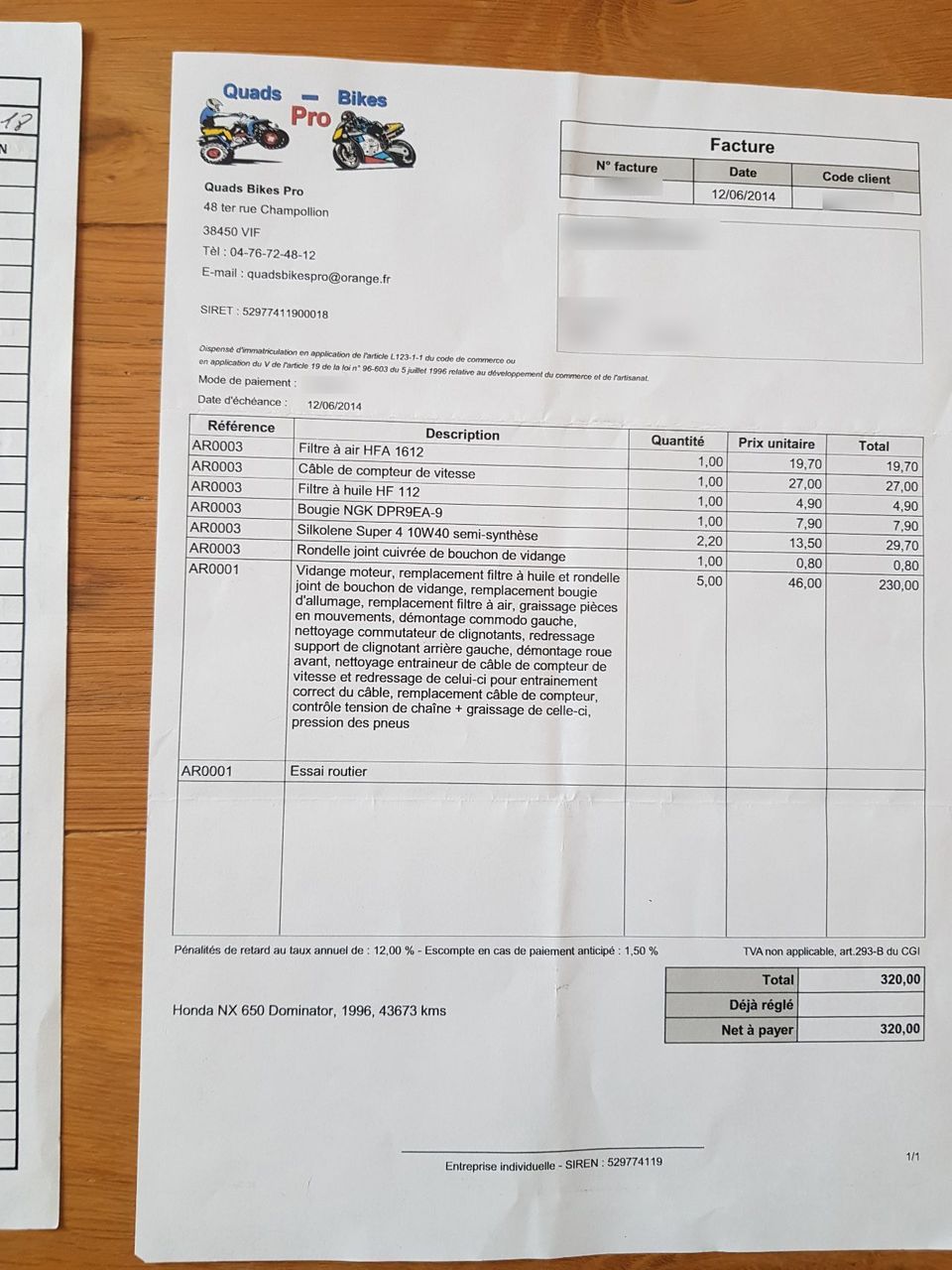 Photo HONDA DOMINATOR 650