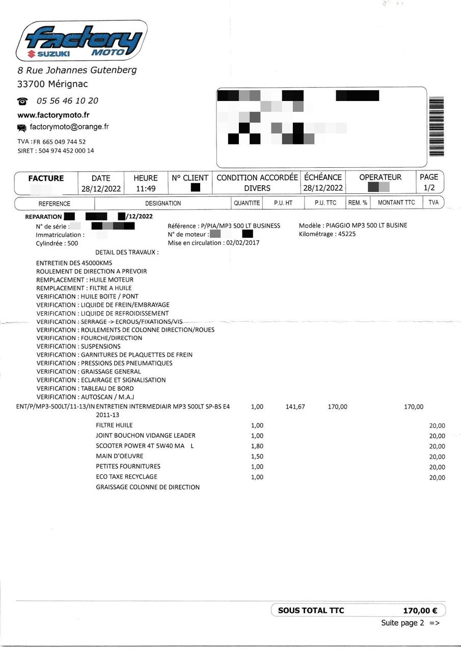 Photo PIAGGIO MP3 500 LT
